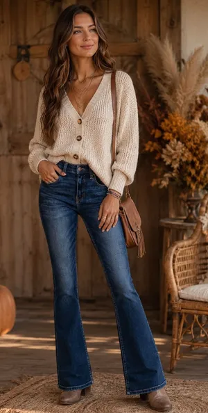 Hollister Deep Blue High-Rise Flare Jeans thumbnail 1