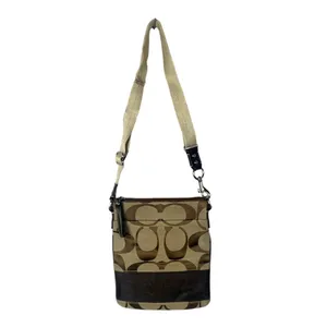 Coach Beige &‎ Brown Signature Canvas Logo Crossbody Bag thumbnail 2