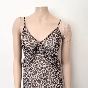 [Victoria's Secret] Leopard Print Ruffle Hem Slip Dress V-Neck Y2K Size Medium M thumbnail 4