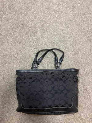 Vintage Coach Hampton Signature Satchel Black Canvas Leather Y2K Hobo code 6830 thumbnail 2