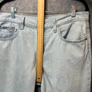 Levi's Low Pro Straight Jeans 29 Light‎ Wash Distressed Ripped Knee Y2K Style thumbnail 5