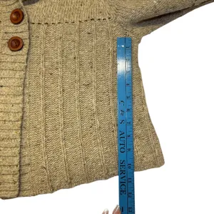 Knit Cardigan Sweater Beige Speckled Forest Fairy Grunge Boho Whimsy‎ Sz M thumbnail 6