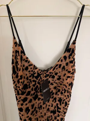 Forever 21 Leopard Print Velvet Burnout Mini Slip Dress thumbnail 3