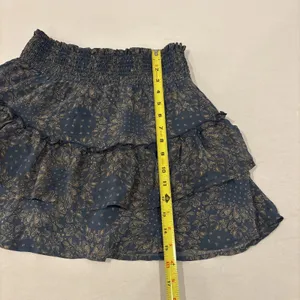 Altar'd State Lined Tiered Ruffled Short Skirt Size Medium‎ Navy Boho Festival thumbnail 6