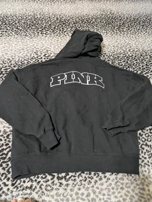 Victoria's Secret PINK Black Full Zip Hoodie Size Small thumbnail 3