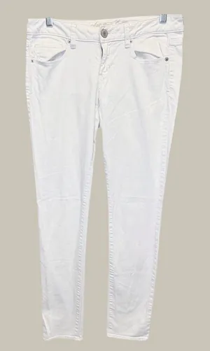 1964 | American Eagle Stretch‎ Skinny White Denim Jeans Womens 4 Regular thumbnail 1