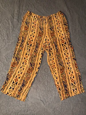 Saks 5th Avenue Real Clothes Multicolor Pattern 100% Silk Tie-Waist Pants thumbnail 1