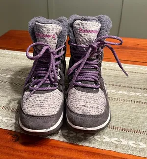 BearPaw Women's Charcoal Gray & Purple Winter Snow Rain Ruby Lace-up Boots Sz 5 thumbnail 1