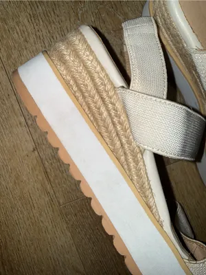 Women’s Neutral Cream Wedge Espadrille Sandals with Straps thumbnail 2