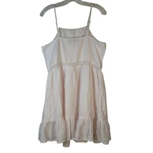 Cotton‎ On Pink Embroidered Crochet Lace Tiered Ruffle Mini Dress Large thumbnail 2