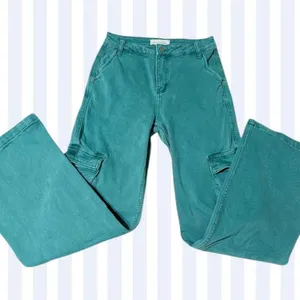 High Rise Colored Denim Cargo Jeans 3/26 thumbnail 1