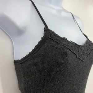Y2K Aeropostale Ribbed Lace Trim Cami Top Sz S Coquette Bella Layering Grunge thumbnail 6