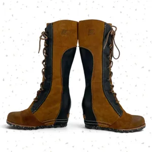 Sorel Cate the Great Boots Elk Black Tan Knee High Lace Up Fall Suede Size 6.5 thumbnail 2