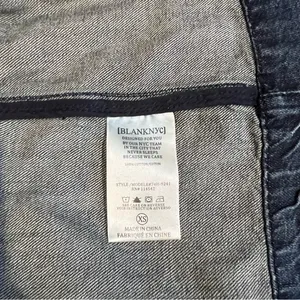Women's Blank NYC Navy Blue Denim Belted Trench Coat Double Breasted Jacket XS thumbnail 6