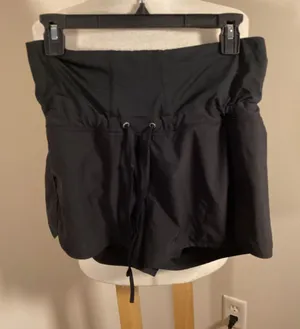 Athleta Women's Black High-Waist Drawstring Hiking Shorts thumbnail 1