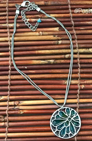 Chico’s Stained Glass Style Necklace Resin thumbnail 1