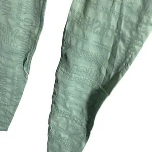 Gymshark Medium Green Leggings Black Waistband Stretchy‎ Logo Design thumbnail 3