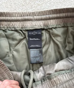Quilted Jogger Pants Khaki Army Green Small ietsfrans thumbnail 4