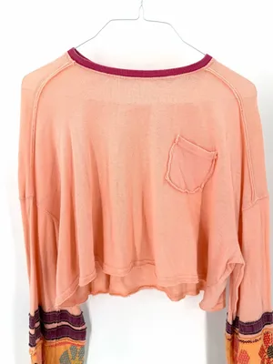 We the free people Sidney Lagenlook boho cottage floral wide sleeve oversize tee thumbnail 4