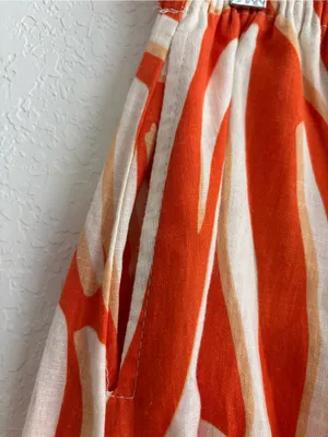 Rachel Rachel Roy Linen Blend Abstract Print Maxi Skirt Orange Cream NWT XS thumbnail 2