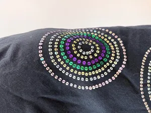 Y2K Sequin Embellished Medallion Linen A Line Shiny Tradwife Skirt SZ 4 US thumbnail 3