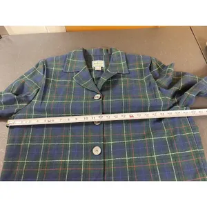 Pendleton Originals Wool Plaid Blazer Jacket Shacket Top L Green Blue Tartan 90s thumbnail 8