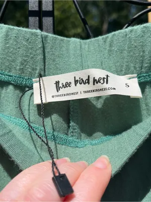 Three Bird Nest Cher Solid Raw Edge Flare Pant Green Size S Boho Extra Long thumbnail 2