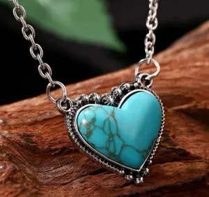 Turquoise Heart Jewelry Set Blue thumbnail 1