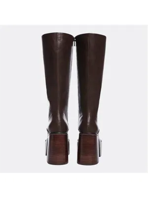 Vintage Sole Delia’s Knee-High Chunky Platform Brown Leather Boots Size 9 thumbnail 11