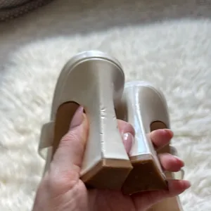 Marc Fisher White Patent Zasha Heel Sandals thumbnail 4