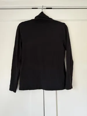 Talbots Cotton Turtleneck Black Size Medium Petite thumbnail 3