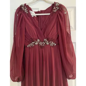 Azazie Gypsy‎ Dress Sz A2 Burgundy Maxi Formal Mother Bride Wedding Bridesmaid thumbnail 3