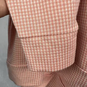 Weatherproof Vintage Hoodie Womens Small Pink Gingham Drawstring Long Sleeve Top thumbnail 5