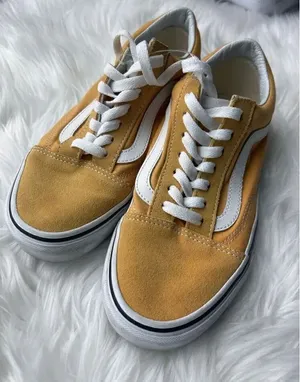 Vans Classic Old Skool Skateboard Sneaker Yellow Shoes Sz men 5.5 womens 7 thumbnail 1