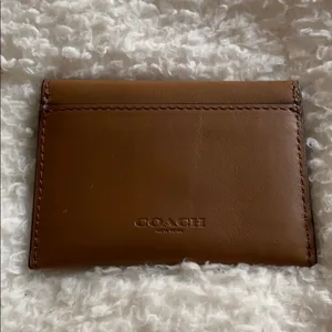 Coach Glitter Cheeky Card Pouch in Light Brown Leather thumbnail 4