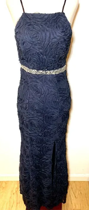 Long blue fancy dress size small thumbnail 1