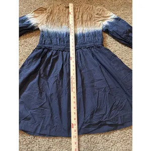 APIECE APART Aldea Smocked Mini Dress Navy Shibori Dress Small Boho Coastal thumbnail 8