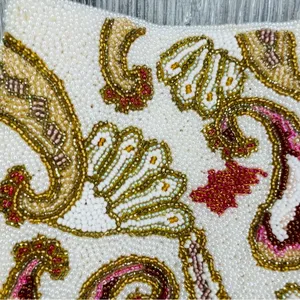 Vintage Walborg Seed Beaded Evening Bag clutch purse with beaded strap thumbnail 2
