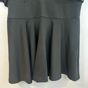 NWT Showpo. Margerie Plunge Puff Sleeve Fit & Flare Black Mini Dress Size 16 thumbnail 10