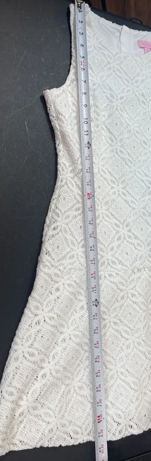 Lilly Pulitzer White Lace Fully Lined Sleeveless A-line Resort Dress XS Coastal thumbnail 8