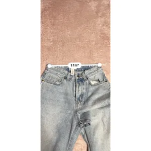 H&M Jeans Women 2 Blue Denim Wide Leg Mid Rise Zip Fly Cotton Blend Size 0 Bin11 thumbnail 5