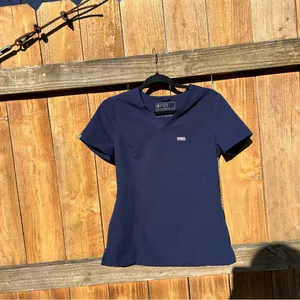 FIGS Catarina One-Pocket V-neck Short Sleeve Scrub‎ Top navy size XXS nursing thumbnail 2
