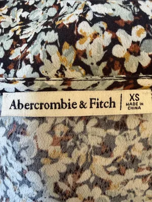 Abercrombie & Fitch Floral Wrap Midi Dress XS Long Sleeve Tiered Feminine thumbnail 7