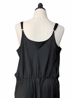 Ava and Viv Midi Dress 1X Satin Cowl Neck Adjustable Strap Black Cocktail Party thumbnail 10