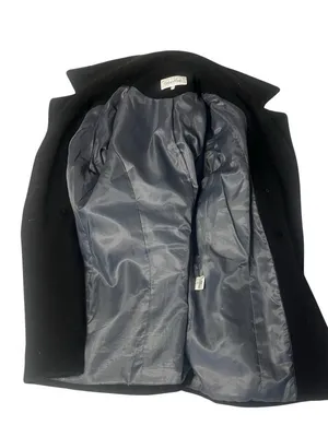 CALVIN KLEIN Charcoal Wool Blend Double Breasted Pea Coat Womens Size 14 thumbnail 6