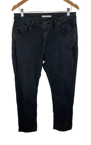 Levis Womens Mid Rise Skinny‎ Jeans Faded Black Denim Size 14 Classic Stretch thumbnail 1