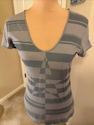 Converse Gray Striped V-Neck Tee thumbnail 1