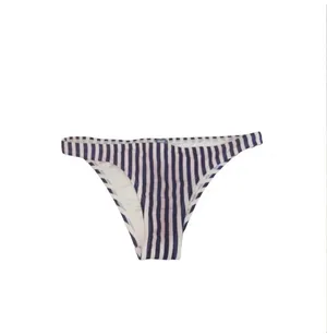 aerie Cheeky Swim Bottoms Light Pink Navy Blue Striped Low Rise NWT thumbnail 2