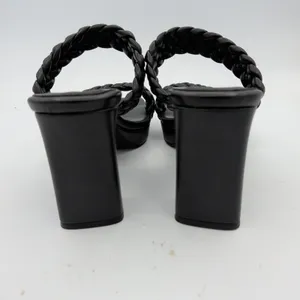 Jeffrey Campbell Amaryllis Black Braided Square Toe Block Heel Sandals Size 8.5‎ thumbnail 5