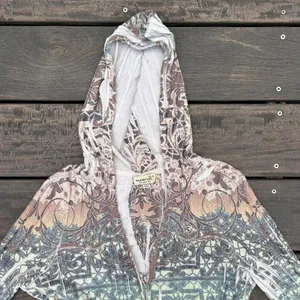 Y2K Brown/Green One World Ribbed Thin Sweatshirt Hoodie Earth Tones thumbnail 3